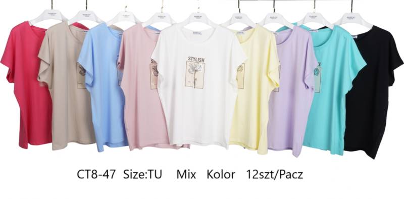 Bluzki damskie Roz Standard, Mix kolor Paczka 12 szt